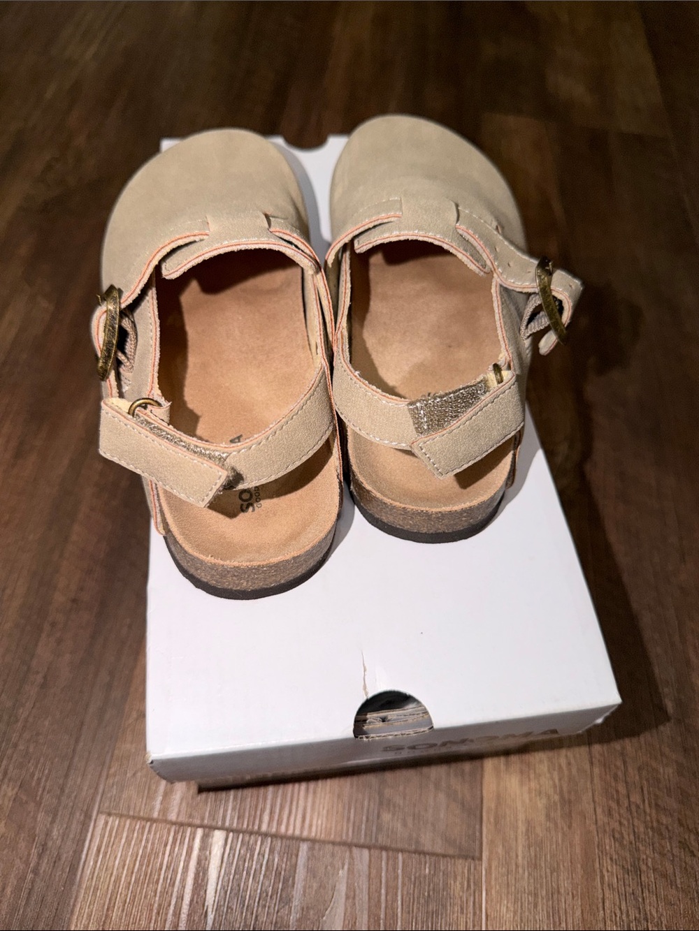 Girl's Sonoma Taupe Suede Slingback Clogs potato shoes Size 13 Like New - Picture 3 of 7